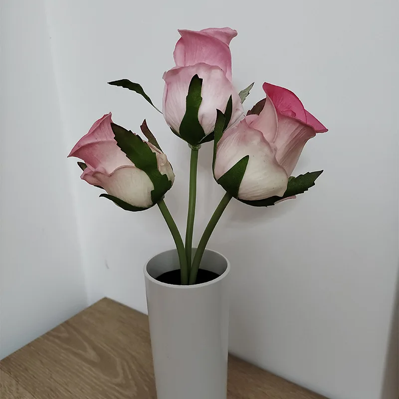 Lifelike LED Rose Tulip Flower Vase Lamp Night Light Table Lamp Battery Power For Home Bedroom Bedside Wedding Decor Night Lamp