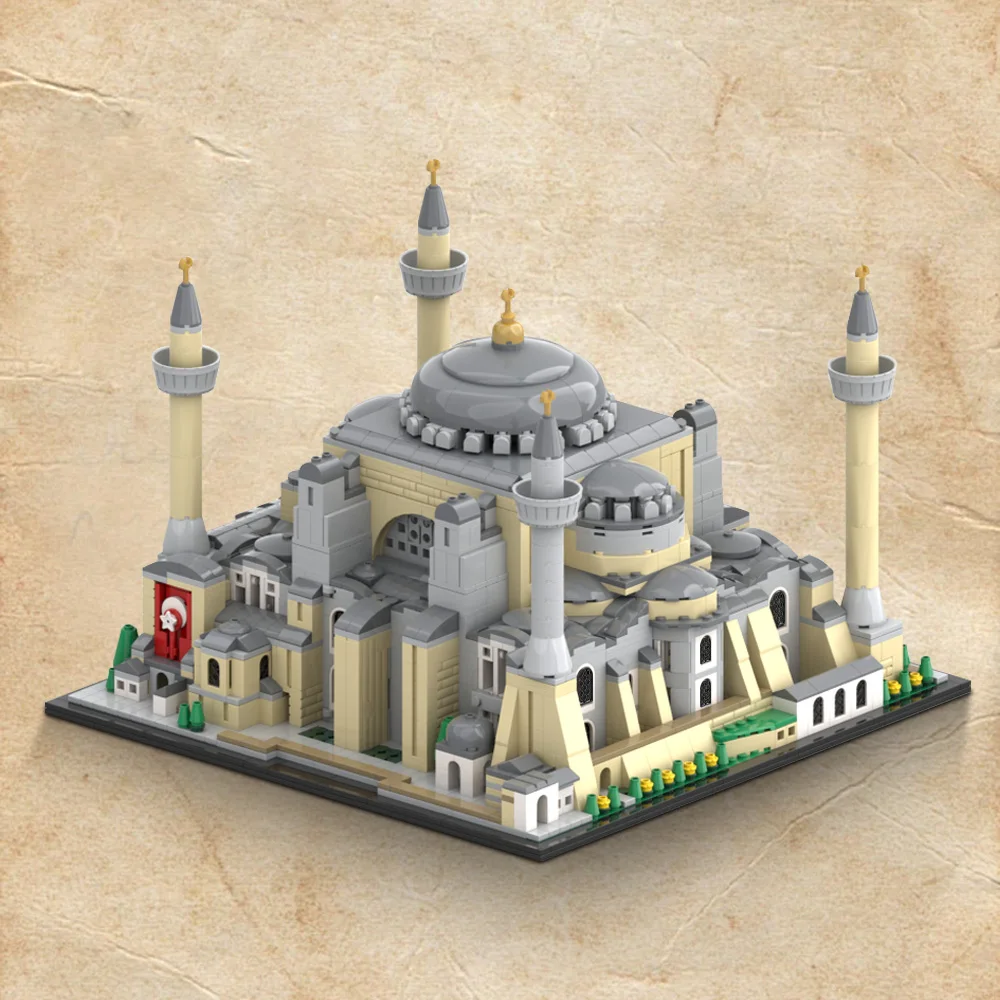 Gobricks MOC-219881 Hagia Sophia Klocki Konstrukcyjne Widok Miasta Zamek Architektura Cegły DIY Zabawka do Składania dla Dzieci Prezent