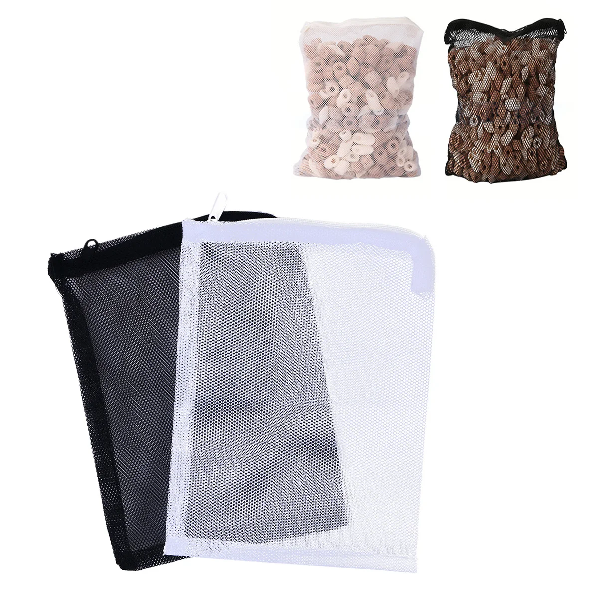

20pcs 15X20Cm Nylon Mesh Filter Media Bag For Aquarium Garden Pond Reusable Drawstring Closure Black White Pond Water Filter