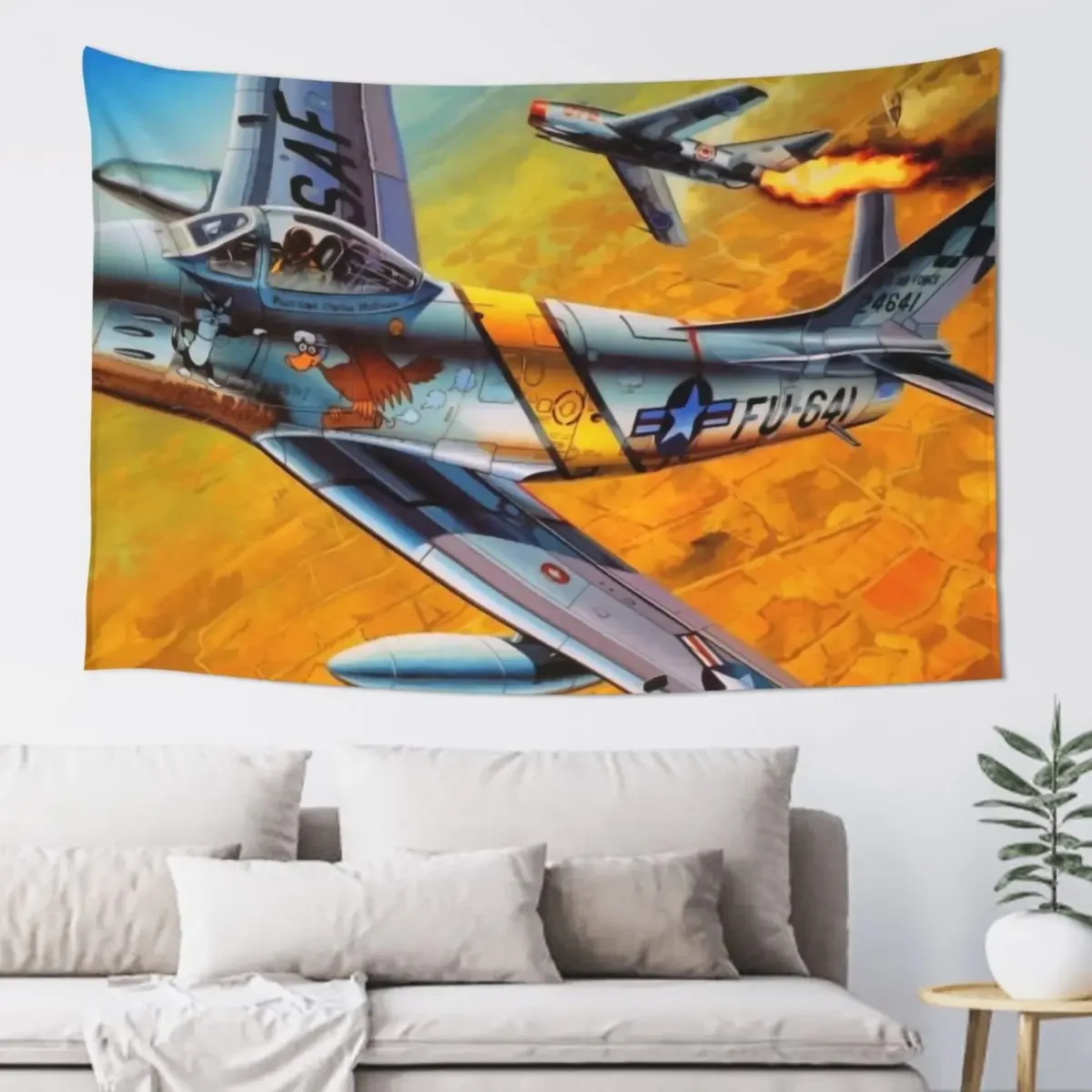 

F86 Saber vs Mig Tapestry Bedroom Organization And Decoration Home Decorating Wall Hanging Wall Tapestry