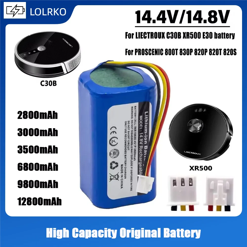 

14.8V 680000mAh li-ion battery For LIECTROUX C30B XR500 E30 Proscenic 800T 830P 820P 820T 820S 820 Robot Vacuum Cleaner battery