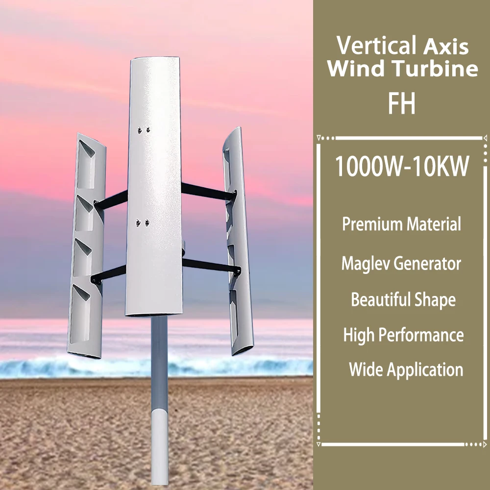 

3KW 8KW 5KW 10KW Low Noise Vertical Wind Turbine Generator AC 12V 24V 3Phase Alternative High Efficiency Windmill Home RV Farm