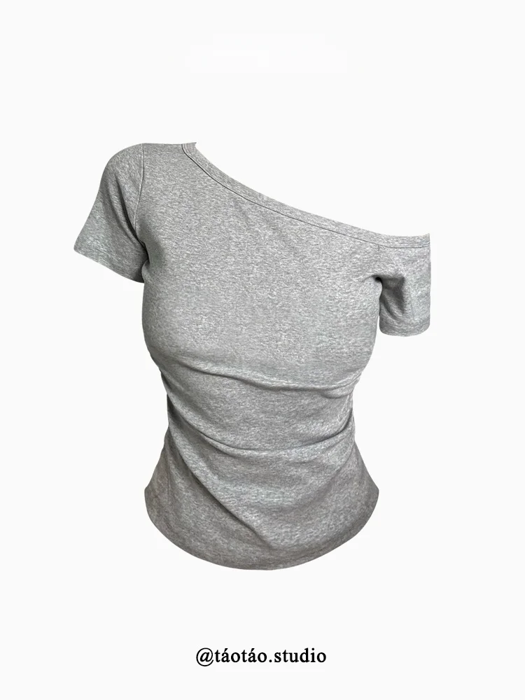 

Escape Sexy oulder Bared ort Sve T irt Women's Spicy Girl Summer New Sle Slimming Waist aper Commuting Sle Cotton