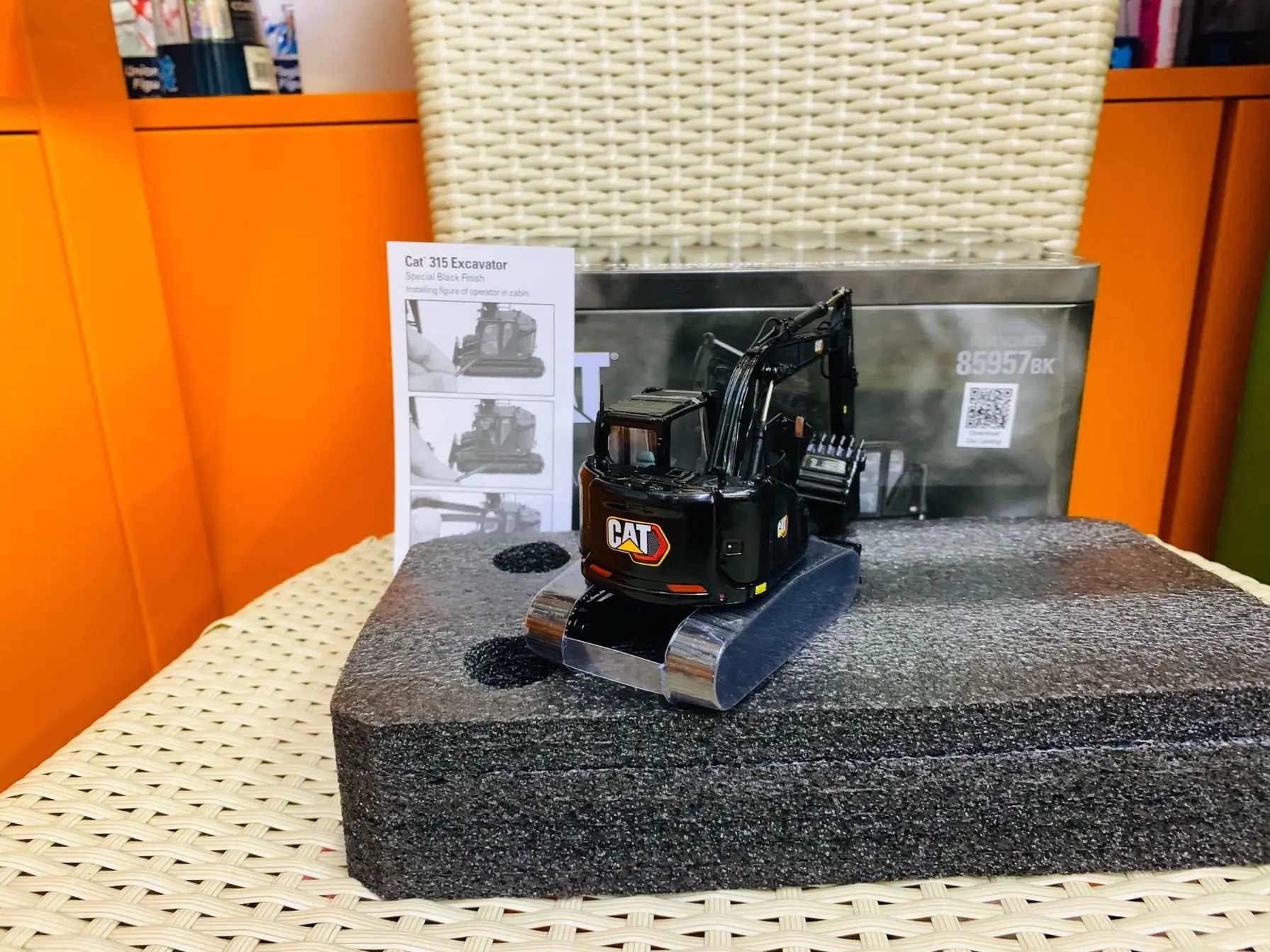 DM 315 Excavator Special Black Finish 1/50 Scale Metal By DieCast Masters DM85957BK Collection Engineering Vehicle Model