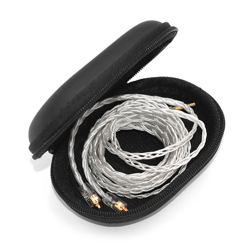 Bolsas de cuero PU para auriculares, contenedor de absorción, funda Universal para auriculares con cable, forma cuadrada para BA10 AS10 ES4 KZ CAA iPhone Huawei