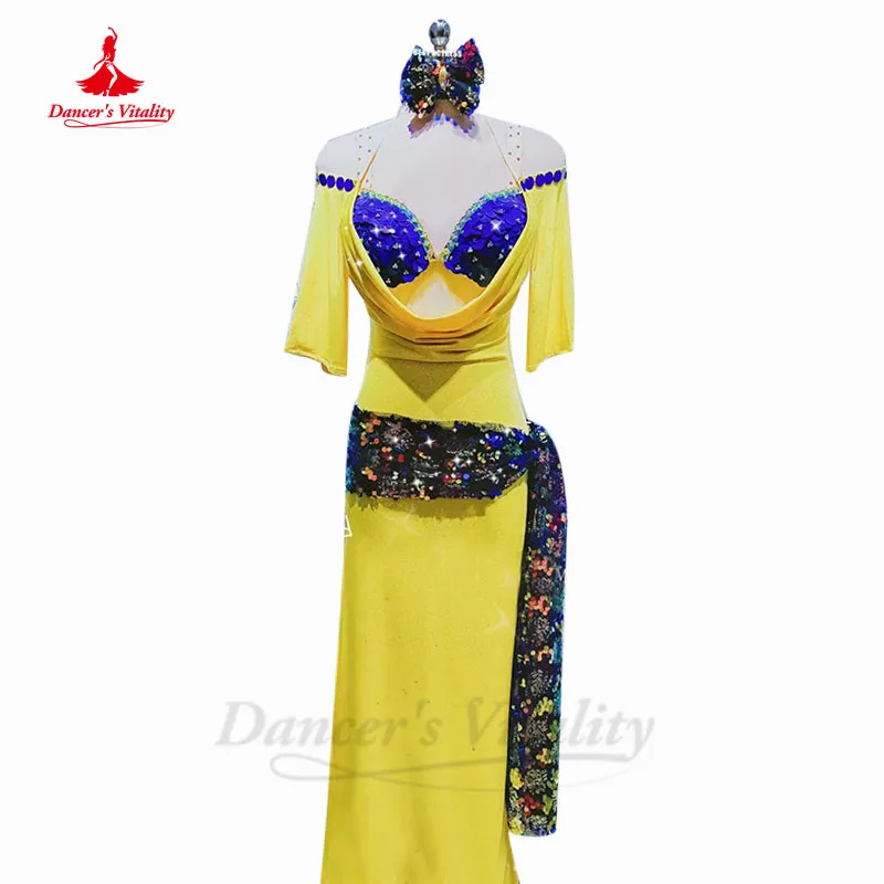 Belly Dance Performance Robe for Women Customized Baladi Shabby Saidi Robe Children Adult Belly Dance Folk Competition Ccostumes