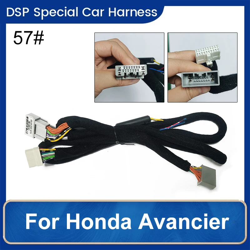 

For New Honda Civic CRV AVANCIER 240 Car DSP Amplifier Wiring Harness Plug And Play ISO Speaker line Power Cable jack by jack