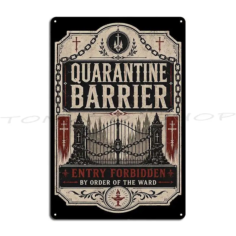 Old Yharnam Quarantine Barrier Notice Metal Plaque Cinema Create Cinema Customize Tin Sign Poster