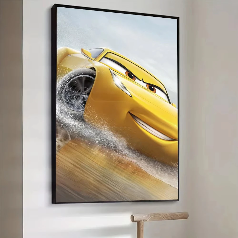 MINISO الاطفال الكرتون سرعة سيارة ديزني غرفة المعيشة المنزلي غرفة نوم ديكور جدار الفن أنيمي الملصقات جدارية جدار الفن قماش HD يطبع #5