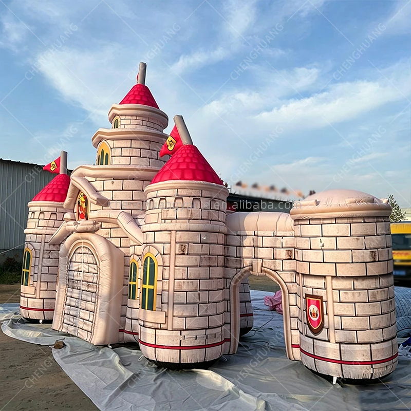 Giant Inflatable Royal Castle Arch, Lifelike Princess Blow Up Gate for Kids Party, Event Advertising & Display Props