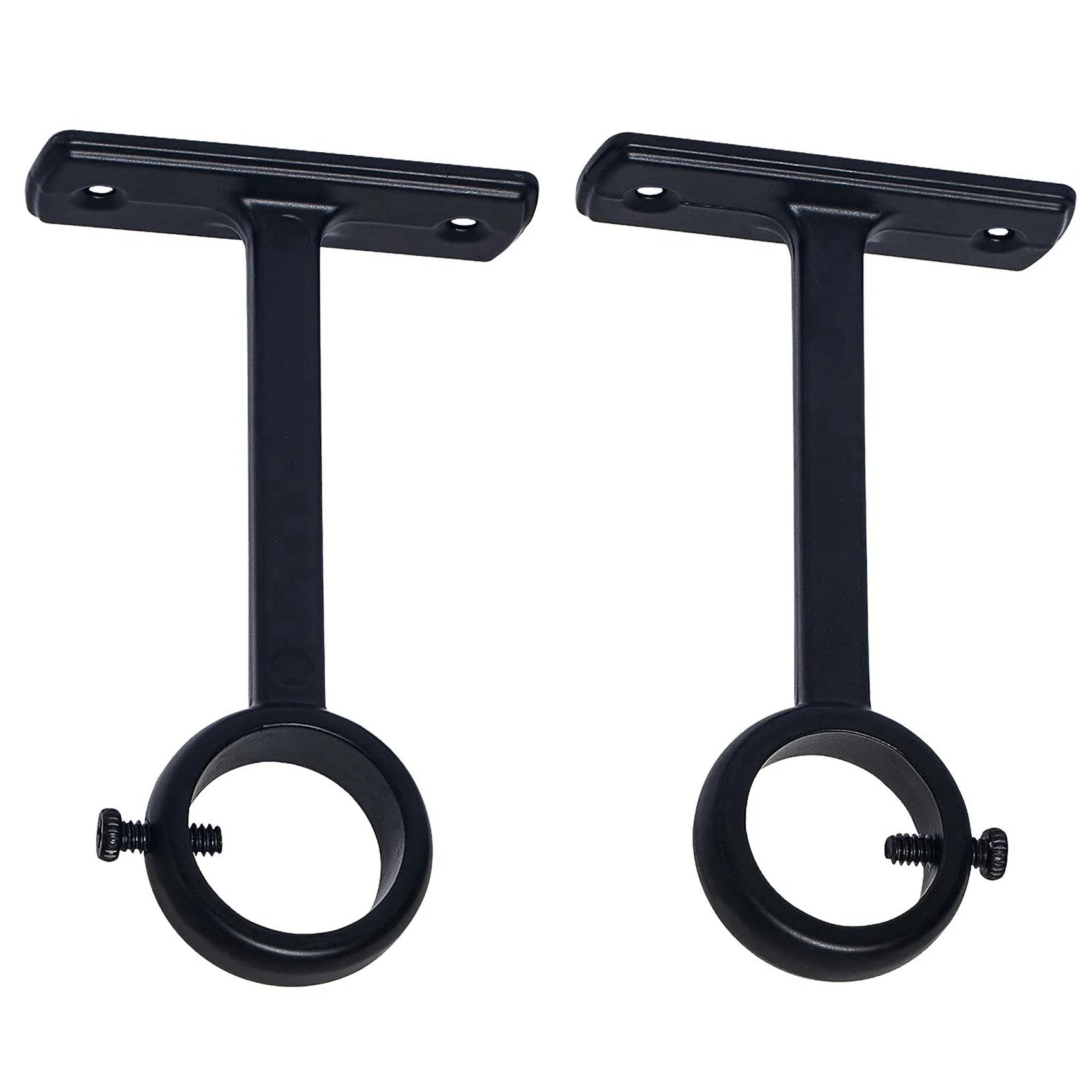 Ceiling Mounted Curtain Rod Brackets, Heavy Duty Ceiling Bracket For 1 Inch Curtain Rod Holder(Set Of 8, Black)-B61B