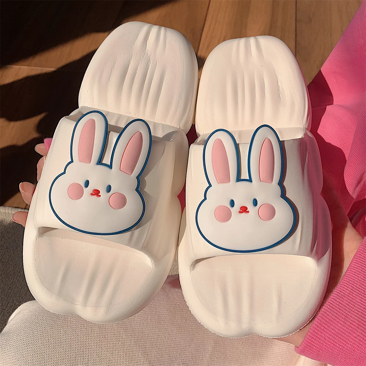 

Lovely Rabbit Slippers Female 2022 Summer Soft Thick Sole Slipper Women Flip Flops Indoor Home Household Shoes Slides