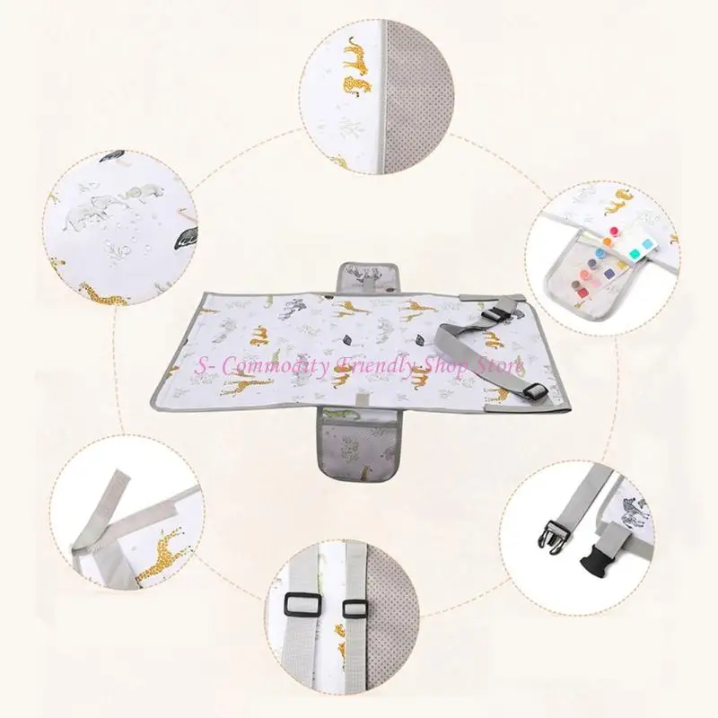 85ae 어린이를위한 편안한 비행기 좌석 익스텐더 강화 안전 스트랩이있는 가벼운 접이식 발판 시트 패드