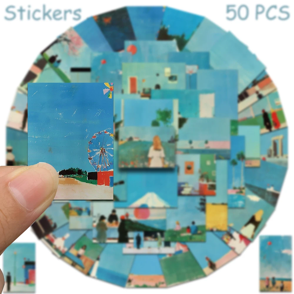 50 stuks elegante vintage schilderijen stickers stickers voor telefoon koffer plakboek koelkast helm esthetische waterdichte stickers