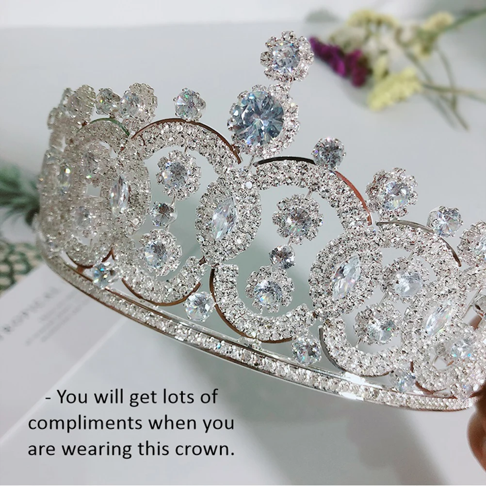 

Elegant Bridal Crown Wedding Hair Hoop Fashion Crystal Headwear Tiara Zircon Zircon Crown Bride Comfortable Design