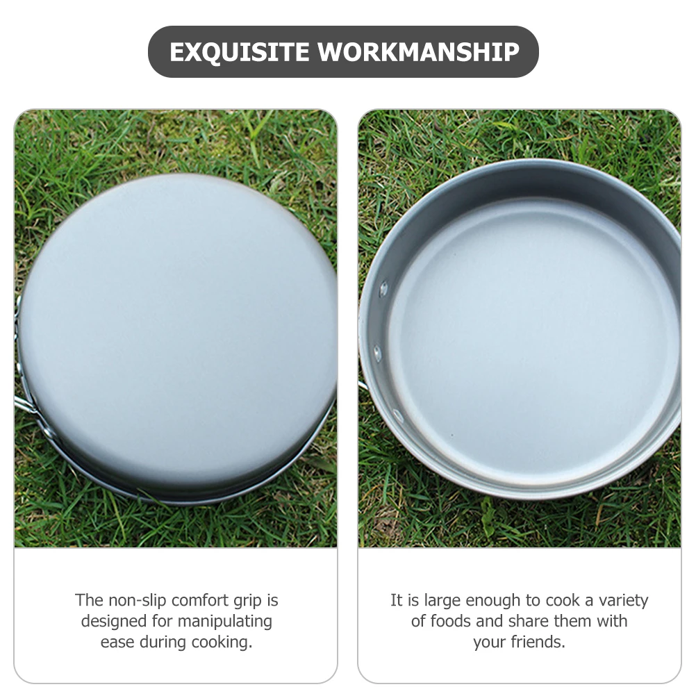 

Outdoor Pan Large Non-Stick Frying Pan Wear-Resistant Multi-Function Camping Skillet Portable Aluminum Alloy Camping Accessory