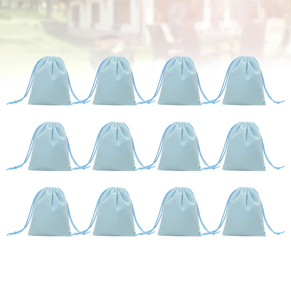 50Pcs 12Cm Sky Blue Gift Drawstring Bag Jewelery Pouches Bags Luxury Wedding Party Candy Storage Accessory Gift Drawstring Bag