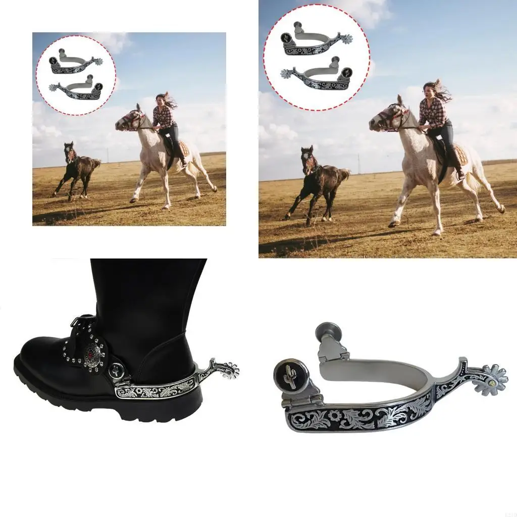 

Изысканный узор, шпора для лошадиных ботинок, украшение с шестерней, шпора для лошади в стиле вестерн, ковбойская шпора, шпора