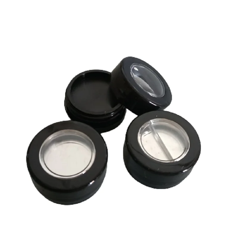 

50pcs Cosmetic Powder Boxes 30mm Black White Lipstick Blush Compact Palette Pans Screw Lid Plastic Empty Makeup Eye Shadow Case