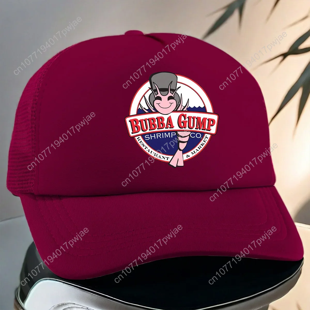 1pc Bubba Gump Shrimp Co. Polyester Baseball Cap, Adjustable Breathable Mesh Snapback Hat with Fun Graphic Print, Machine Washab - view 6