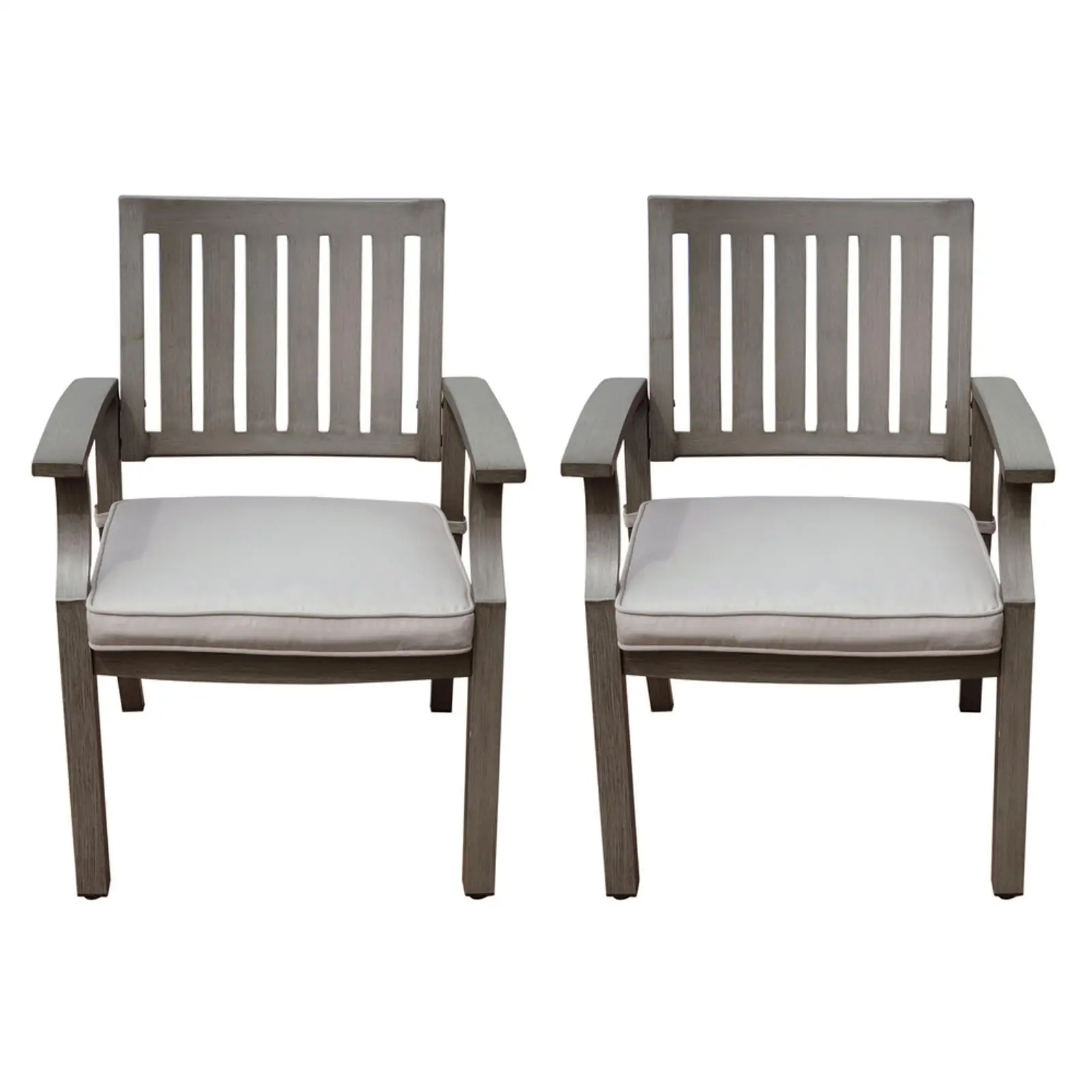 

Modern Patio Chairs Contemporary Outdoor Aluminum Dining Chairs with Gray Cushions for Balcony Terrace Use