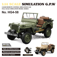 HG4-58 Willys 1/14 RC Electric Remote Control Model Car MINI Simulation Military Truck Aldult Kids Toys