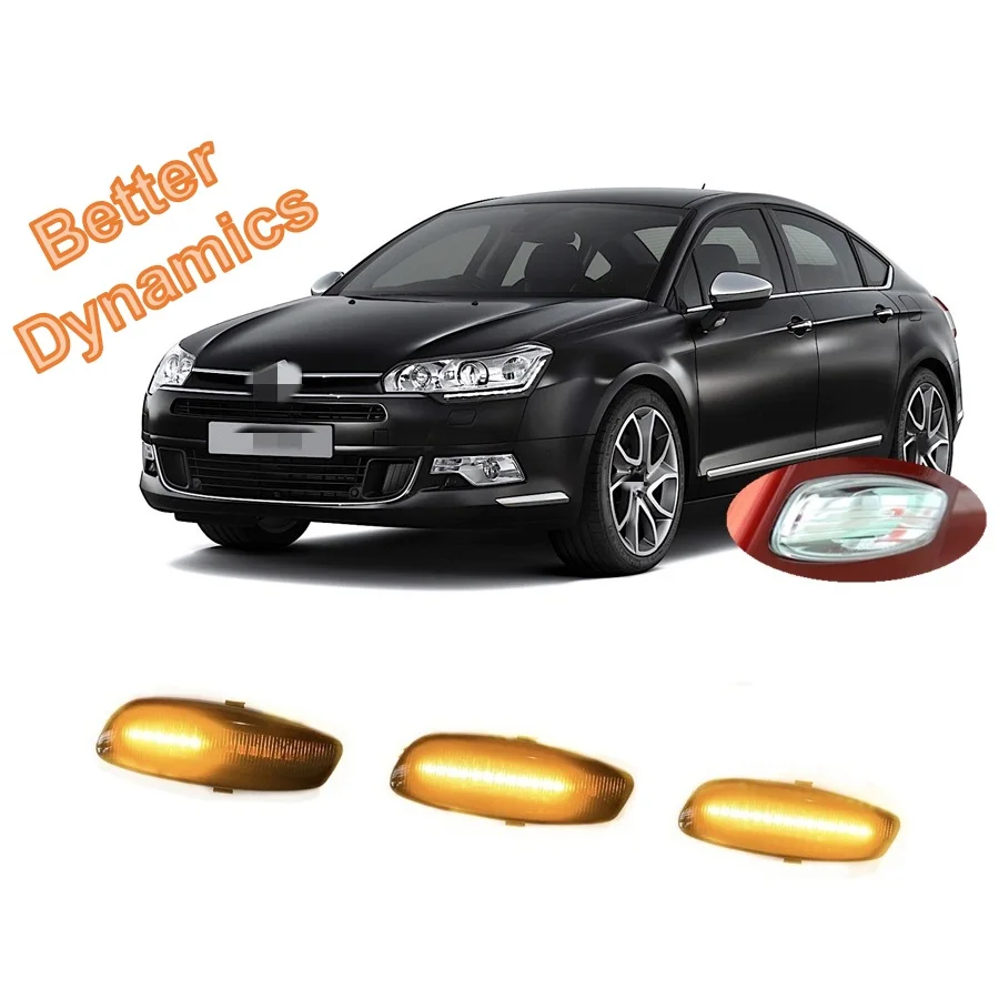 for Citroen C5 Business Exclusive RD TD 2008 2009 2010 2011 2012 2013 2014 2015 LED Dynamic Side Marker Signal Turn Light Lamp