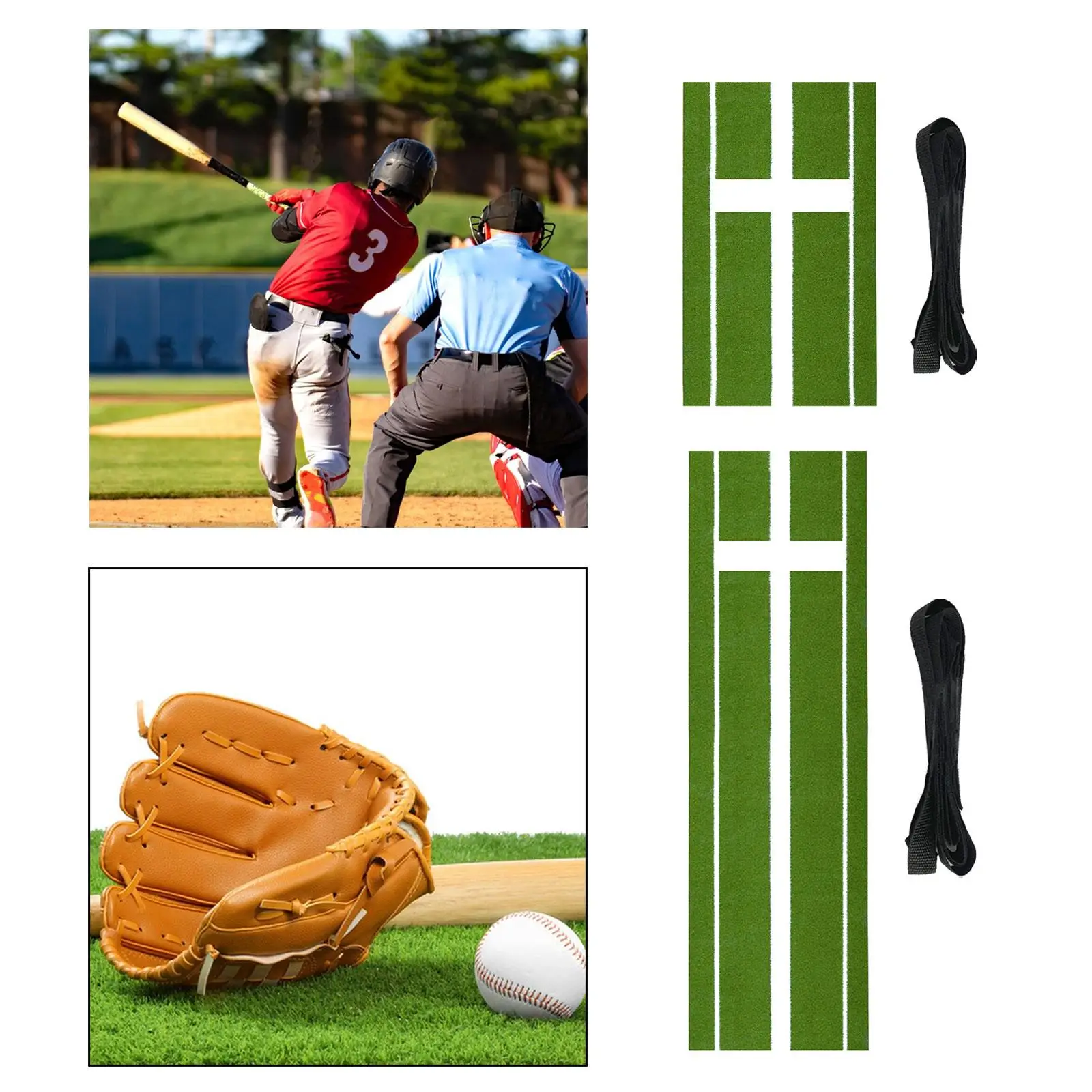 

Softball Pitching Mat with Carry Strap Mound Non Slip Baseball Hitting Mat 5mm Pitching Pad for Beginner Practice Home