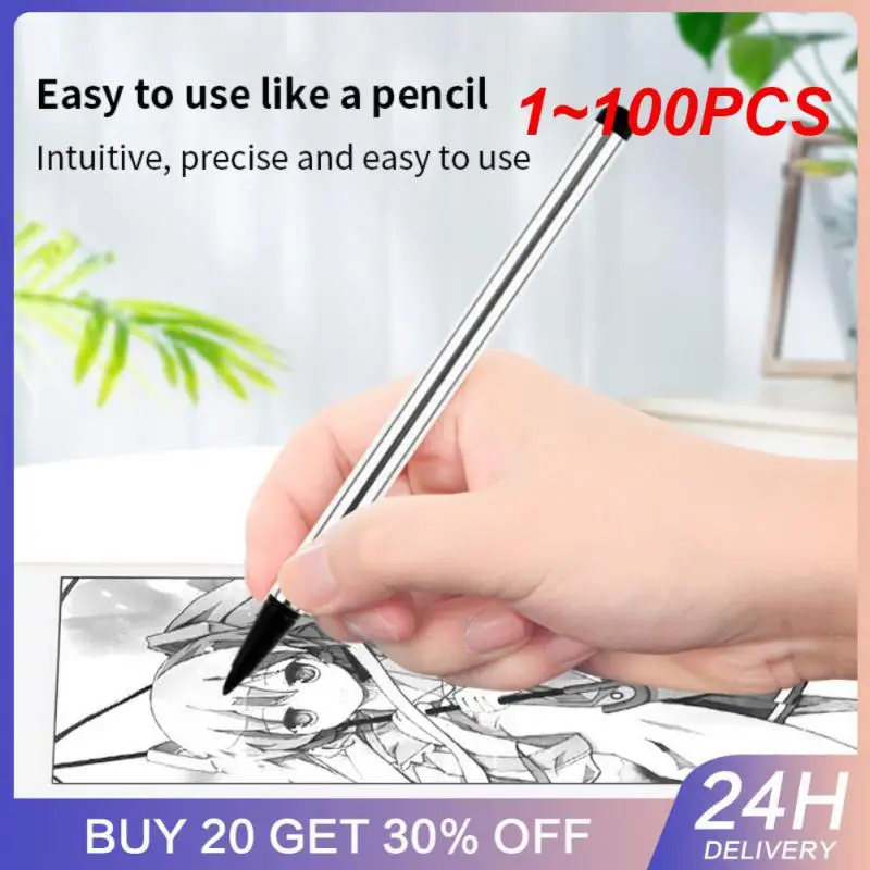 1~100PCS Stylus Pen Universal 2 In1 For Mobile Android Phone Smart Pencil Accessories Capacitive Pencil Drawing Tablet