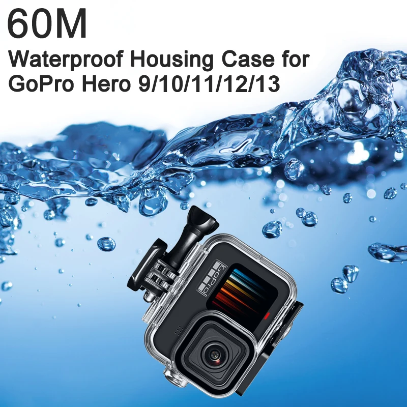 Boîtier étanche pour GoPro fore12 11 10 9, housse de protection de plongée sous-marine noire pour Go Pro 12 10 9, accessoires