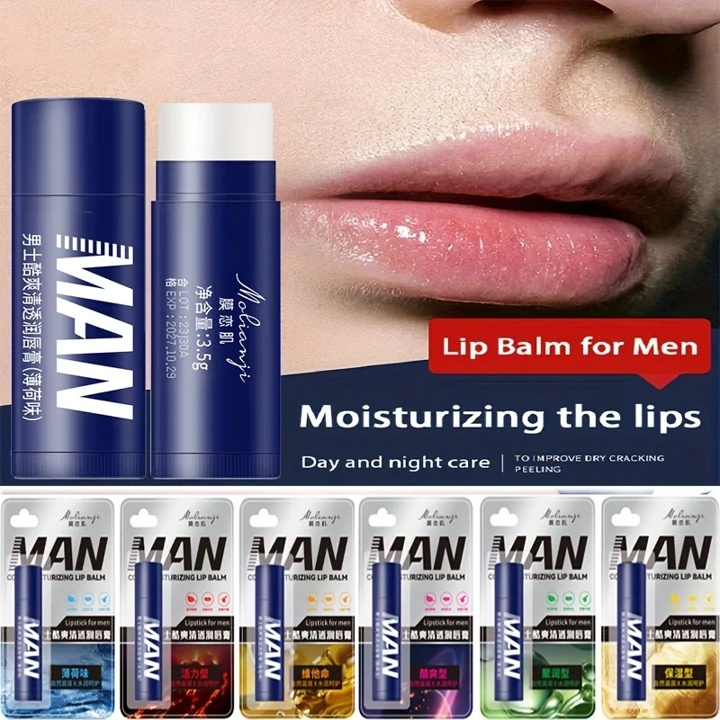 Men's Lip Balm Moisturizing and Nourishing, Waterless and Colorless Base Lip Care for Autumn and Winter. Moisturizing and Nourishing Lip Care, Suitable for All Skin Types, for Daily Moisturizing and Repair, Preventing Dryness and Cracking