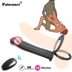 Godemiché Double pénétration vibrateur de pénis, perles anales, Plug Anal, jouets sexuels pour femmes, anneaux de coq, masseur de Prostate pour hommes adultes de 18 ans et plus