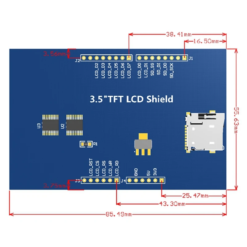 Módulo de pantalla de contacto LCD TFT de 3,5 pulgadas 480X320 módulo de pantalla a Color HD para placa Arduino UNO y MEGA 2560