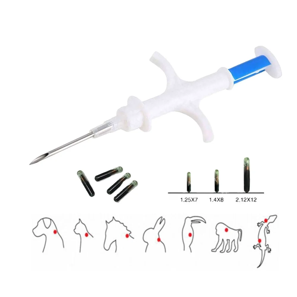 

ICAR Certified Rewritable RFID/NFC Animal Microchip with – 134.2kHz/125kHz/13.56MHz for Dog & Pet Identification