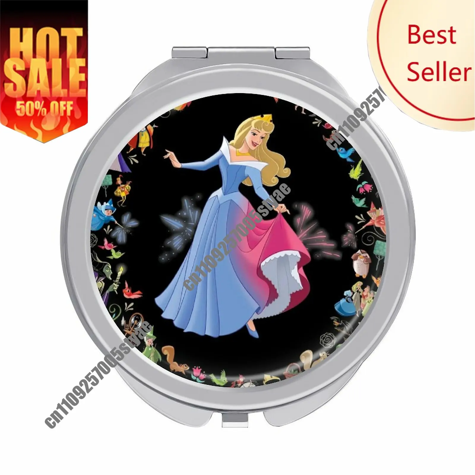 

Aurora Makeup Mirror Disney Cartoon Custom Mirror Design Your Photos Logo Text Portable Travel Holiday Parties Souvenir