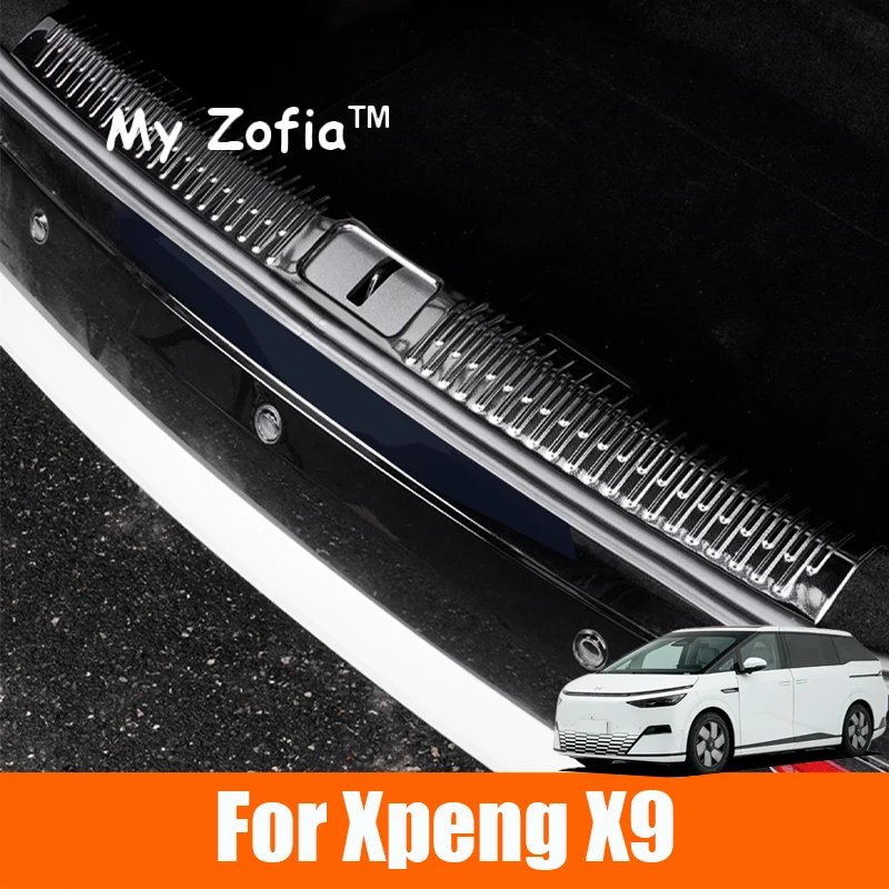 

For Xpeng X9 2025 2026 Rear Trunk Inner Bumper Plate Guard Stainless steel Protector Sill Cover Car Styling Accessories