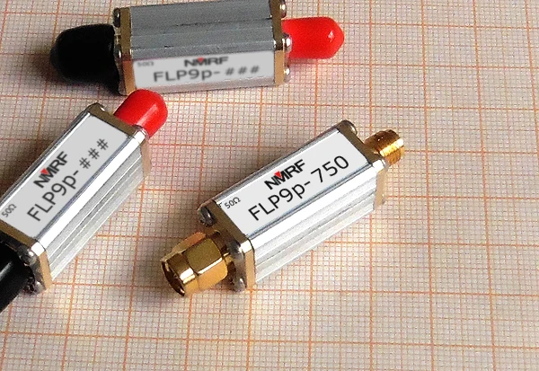 750MHz 9th-order low-pass filter, discrete LC components, small volume, SMA interface