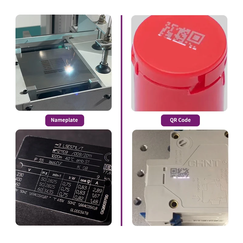 20W Fiber Laser Marking Machine Compact 20QE 20QS Source Metal Steel Aluminium Black QR CodePrinting