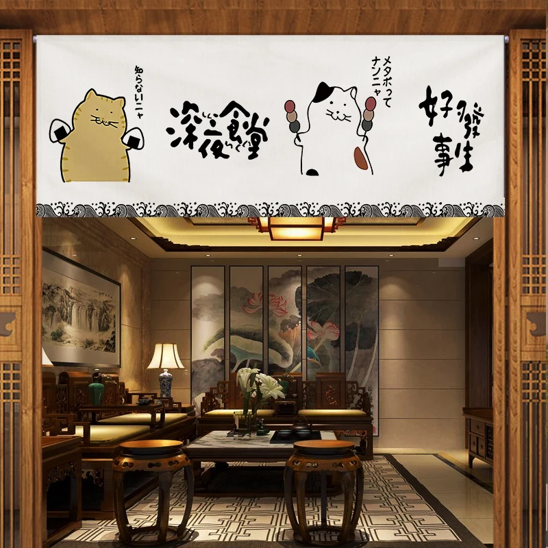 

Японская горизонтальная дверная занавеска Кухня Izakaya Sushi Ресторан Кухня Перегородка Занавеска Бар Декоративная занавеска Noren