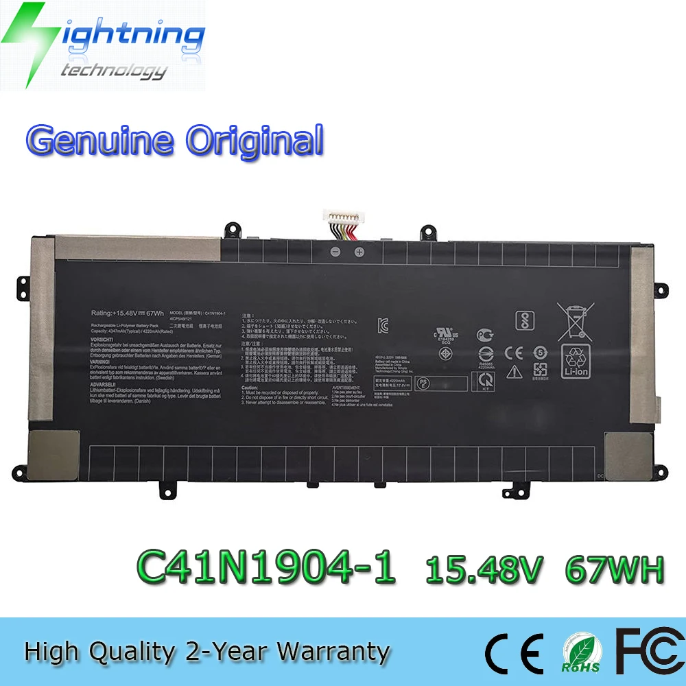 Genuíno Original C41n19041 15.48v 67wh Bateria do Portátil para Asus Zenbook 13 Ux325ja Ux325ea Ux363ea C41n1904 Novo