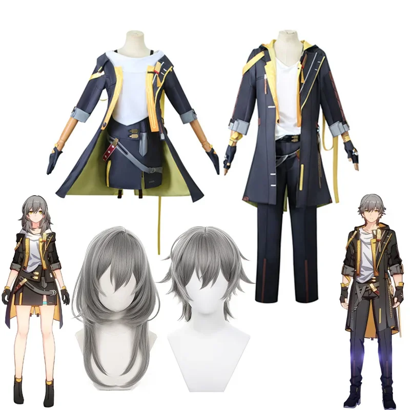 Honkai Star Rail Trailblazer Place Caelus Cosplay Costume Halloween Anime Carnival Party Men's Women's Uniform Including Gloves