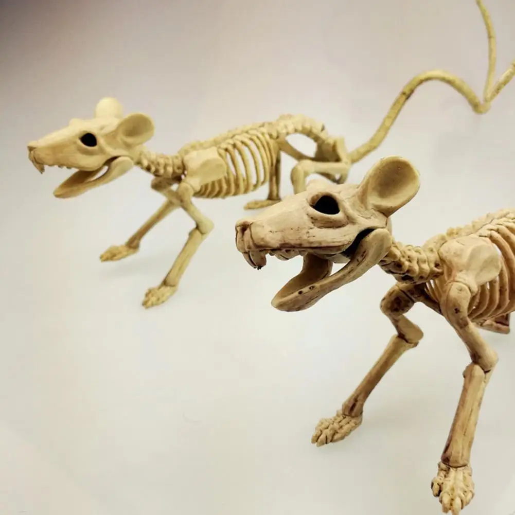 Easy to Carry Halloween Skull Mouse Halloween Mouse Prop Spooky Halloween Mouse Skeleton Ornament Realistic Bone for Party