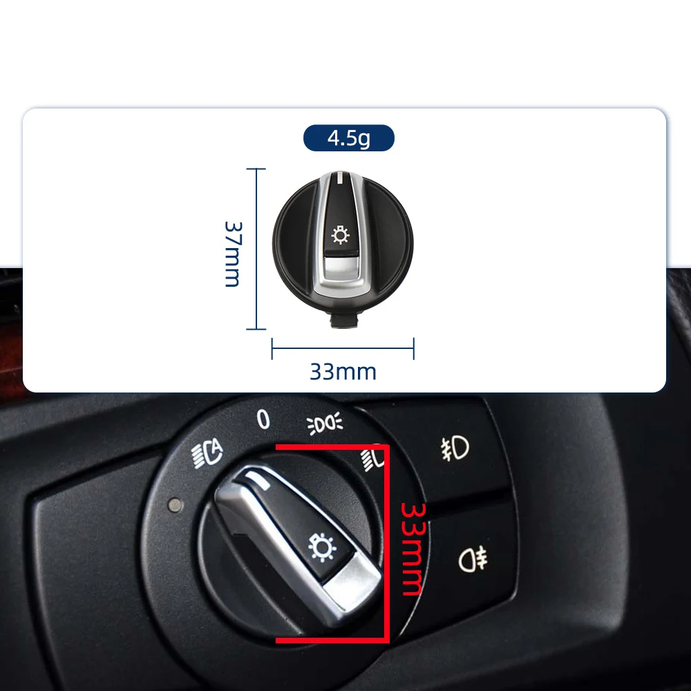 سيارة الجبهة العلوي التبديل كشافات دوارة مقبض زر غطاء لسيارات BMW 1 3 X1 سلسلة E84 E87 E88 E82 E90 E91 E92 E93 61316932794 #5