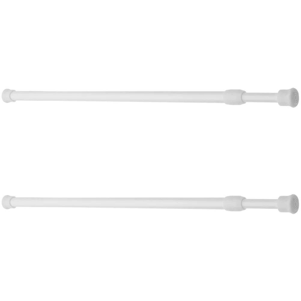 2 Pcs Telescopic Rod 40 70cm White Round Tip Adjustable Curtain Tension Rod Window Security Bar Closet Clothes Rail Anti