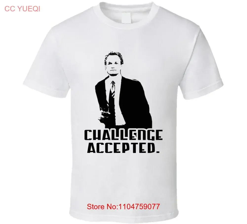 Barney Stinson How I Met Your Mother Challenge Accepted T Shirt vintage Washed Versatile Comfortable streetwear Casual homme
