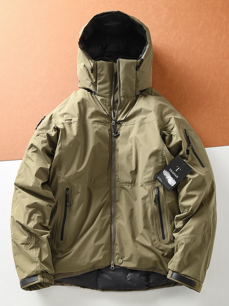 

High-End Flng Bird 90 White Du down Puffer Jaet Men's Outdoor Skiing Hooded down Coat High Loosen Winter Warm Coat