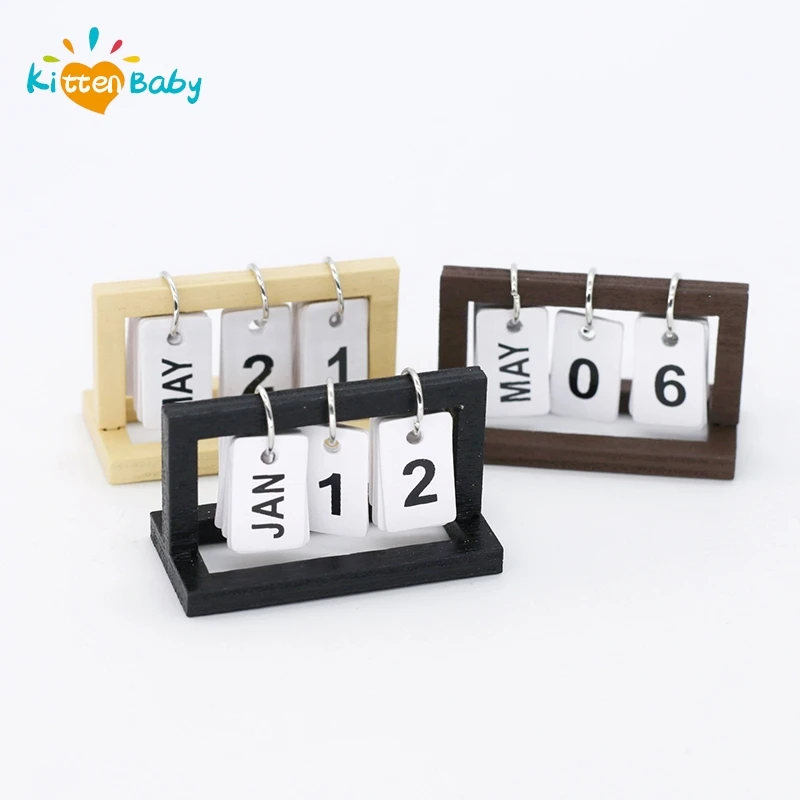 1:12Miniature Dollhouse Calendar Early Education DIY Mini Calendar Model for Dollhouse Decoration Accessories Children Kids Toys