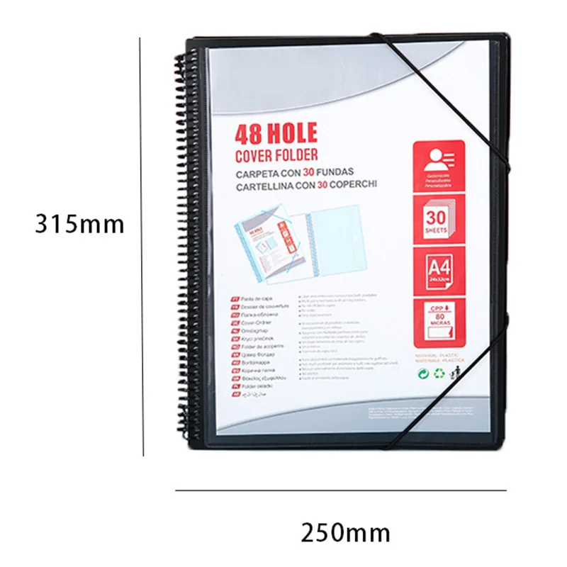 A4 20 Pages Pocket Folder Wallet Bag Documents Organizer File Pouch Bill Folder Document Folders Organizer School Office Binder