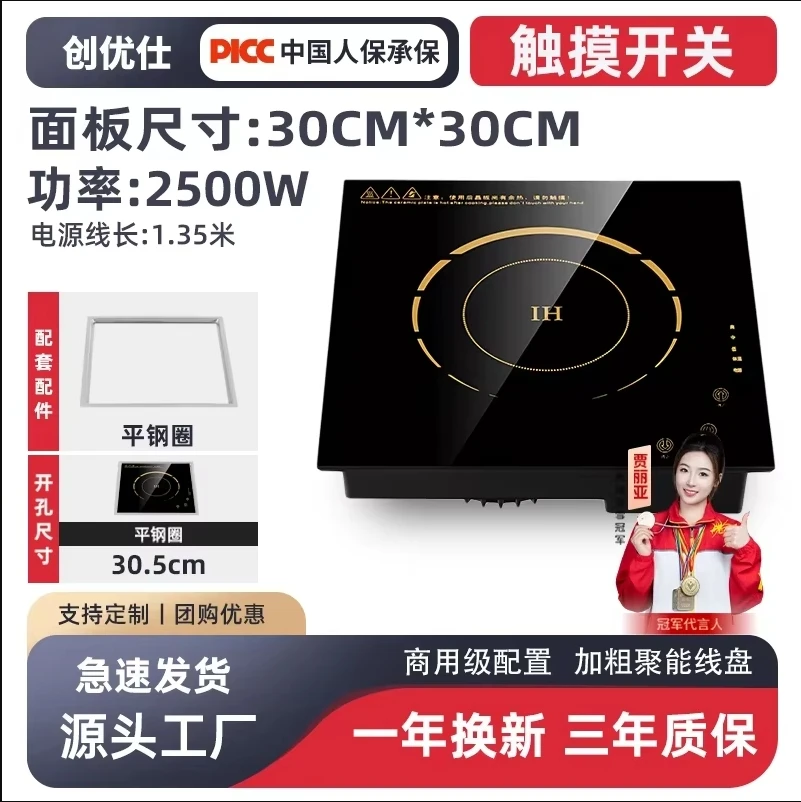 220V CyouS Commercial Induction Cooker Built in High Power Touch Control Embedded for Hot Pot Restaurant AF