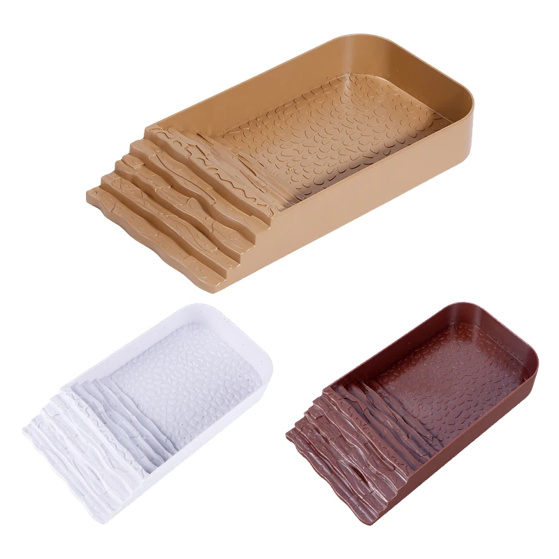 

Reptile Water Bowl with Ramp Plastic Turtle Bath for Small Pets Tortoise Soaking Pool Food Dish NonSlip Lizard Basking Platform